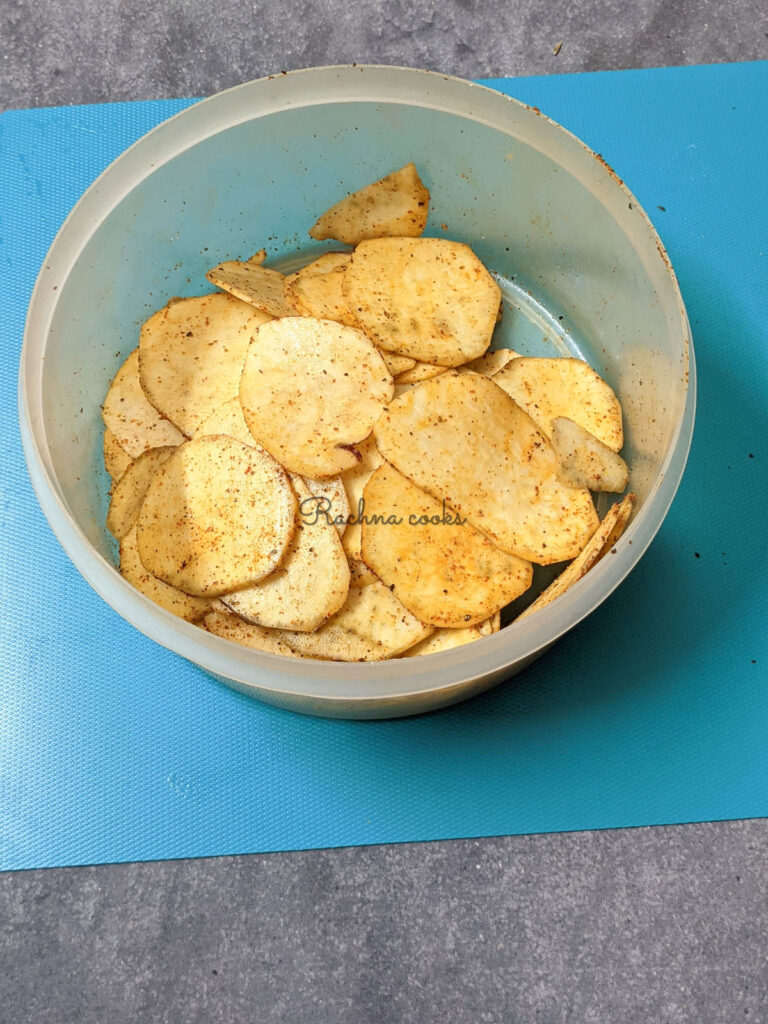 Chips de batata de la freidora