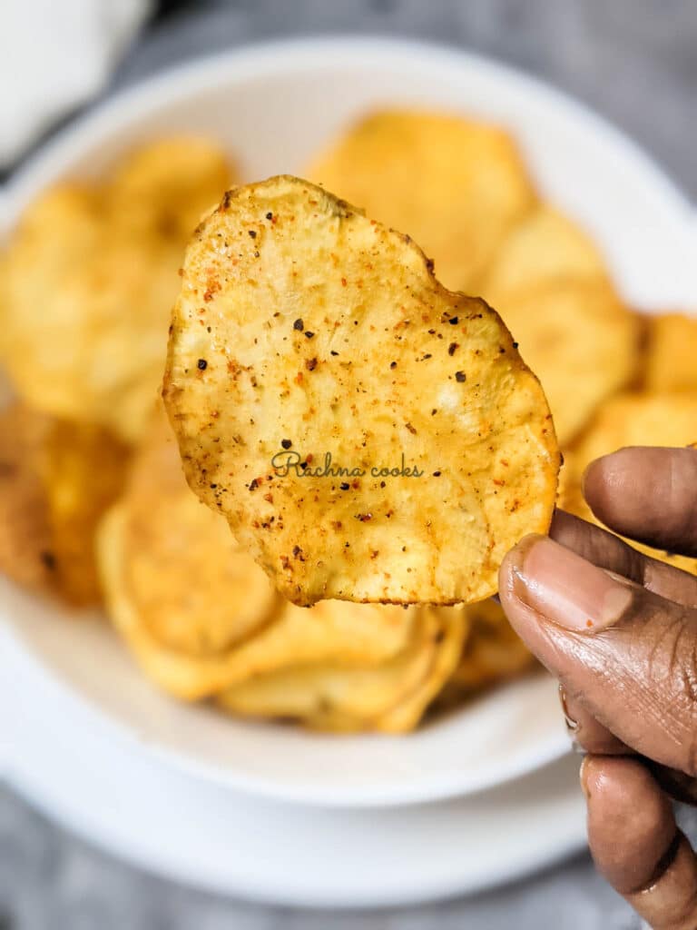 Chips de batata de la freidora