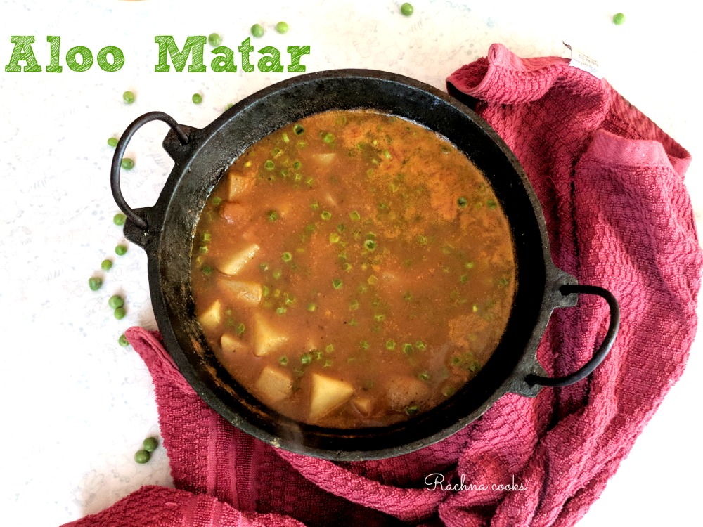 Receta de curry Aloo Matar | Curry de guisantes y patatas estilo UP