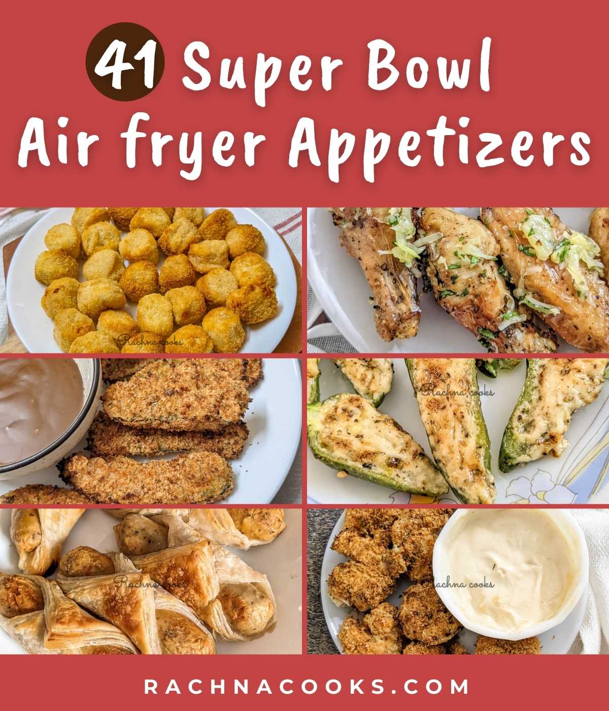 41 aperitivos de freidora de aire del Super Bowl
