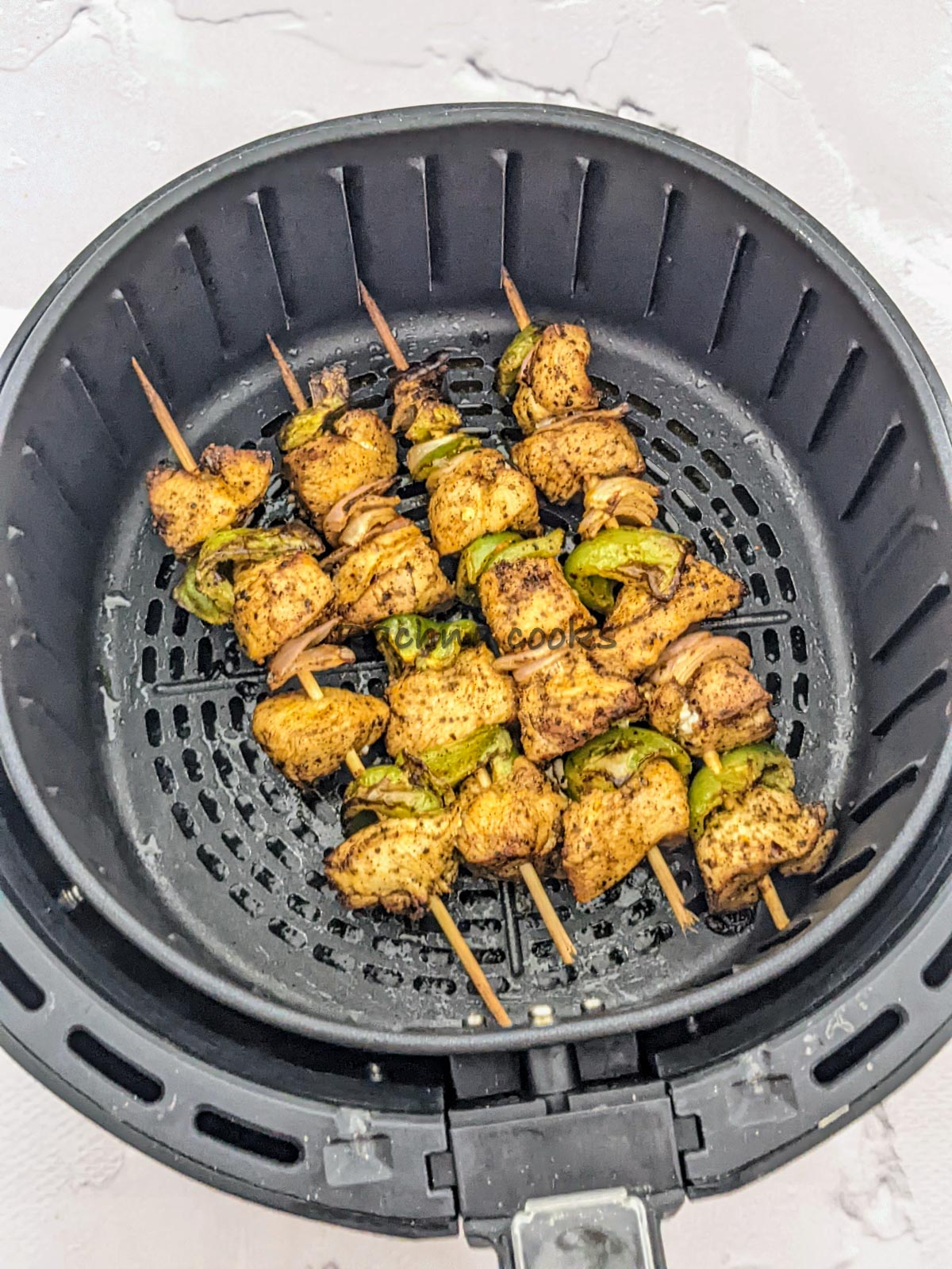 Brochetas de pollo de la freidora de aire caliente