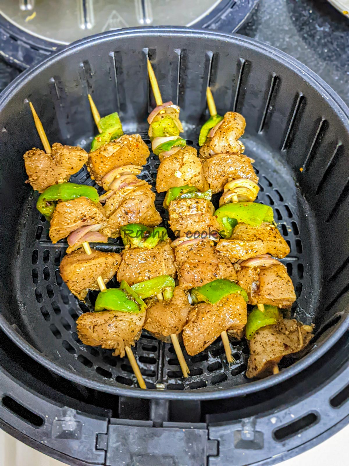 Brochetas de pollo de la freidora de aire caliente