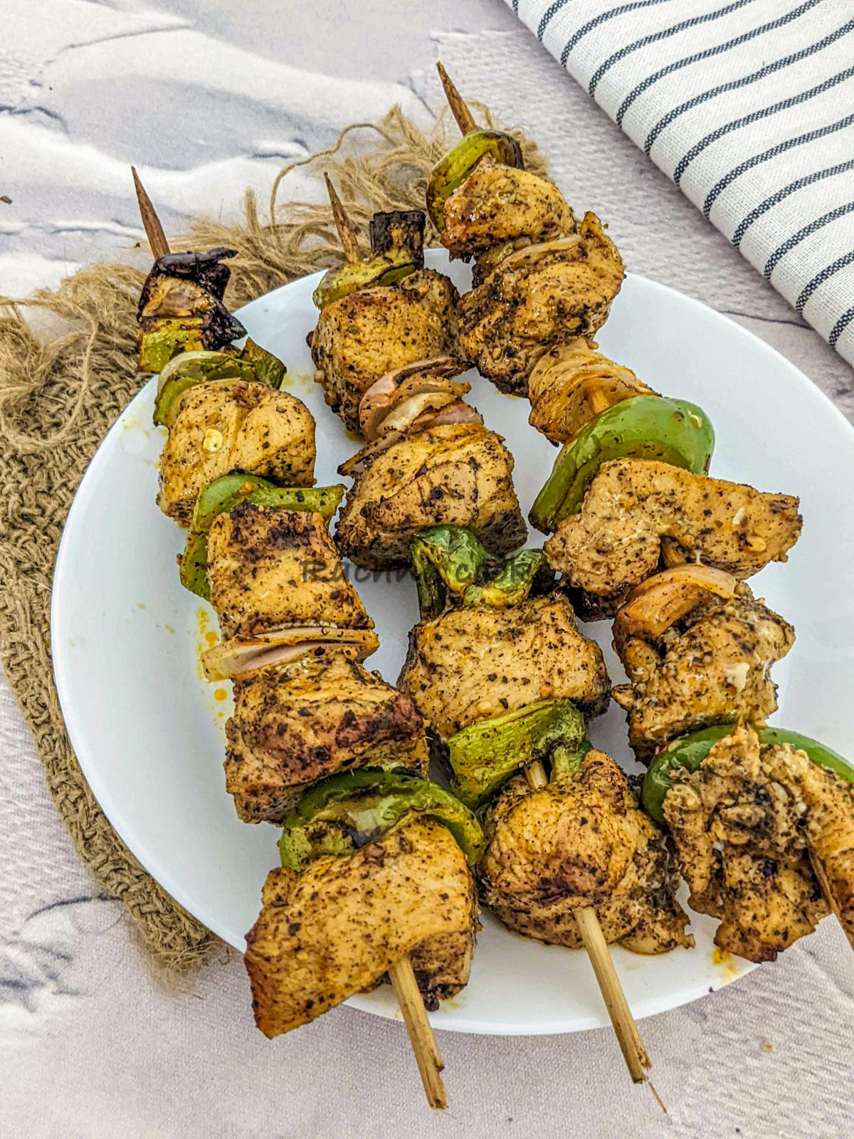 Brochetas de pollo de la freidora de aire caliente