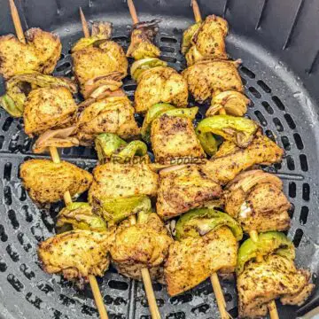 Brochetas de pollo de la freidora de aire caliente
