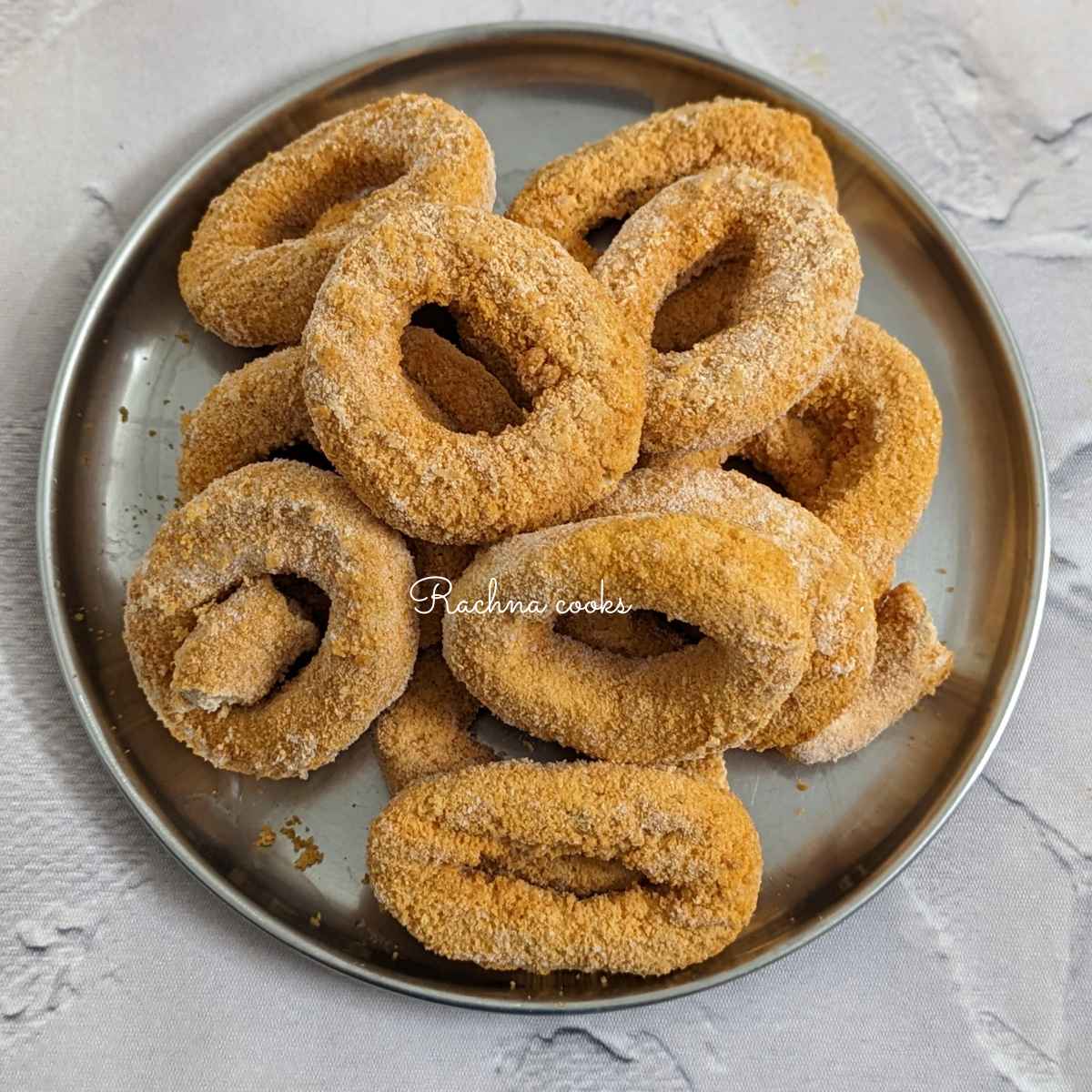 Aros de cebolla congelados en la freidora